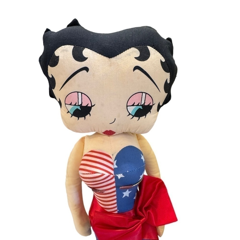 Betty Boop 1983 Patriotic Plush Rag Doll 18 Inch - Picture 4 of 7